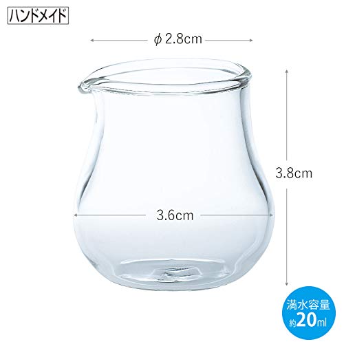Toyo Sasaki Glass Milk Pitcher, 20ml, Set of 12, Glass Creamer/Syrup Pitcher, TS44044