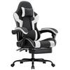 Gaming Chair, Ergonomic, Lumbar Support, Breathable PU Leather Office Chair, Load Capacity 200KG, Seat Height and Backrest Adjustable, Black-White