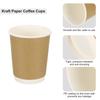 50pcs Disposable Kraft Paper Coffee Cups 270ml-700ml Double-Layer Hot/Cold Cups for Water Milk Juice for Party Picnic Travel