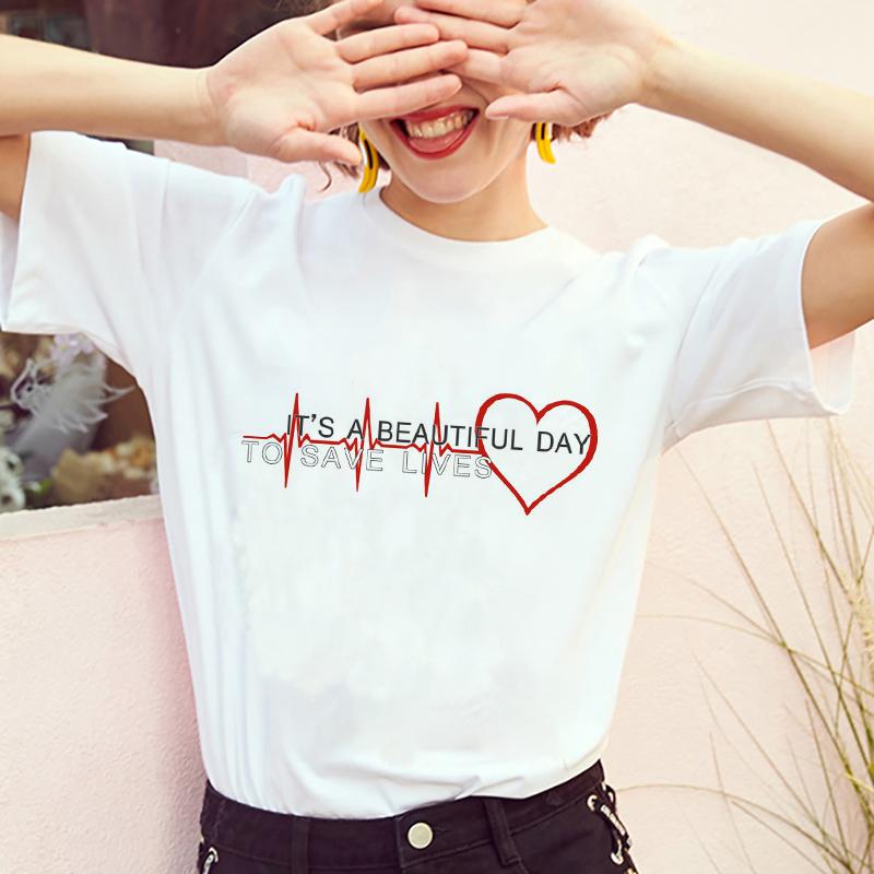 2024 Summer T-shirts Women Greys Anatomy You're My Person Graphic Lady T Shirts Kawaii Tops Korean Fashion Y2k T-shirt White Top