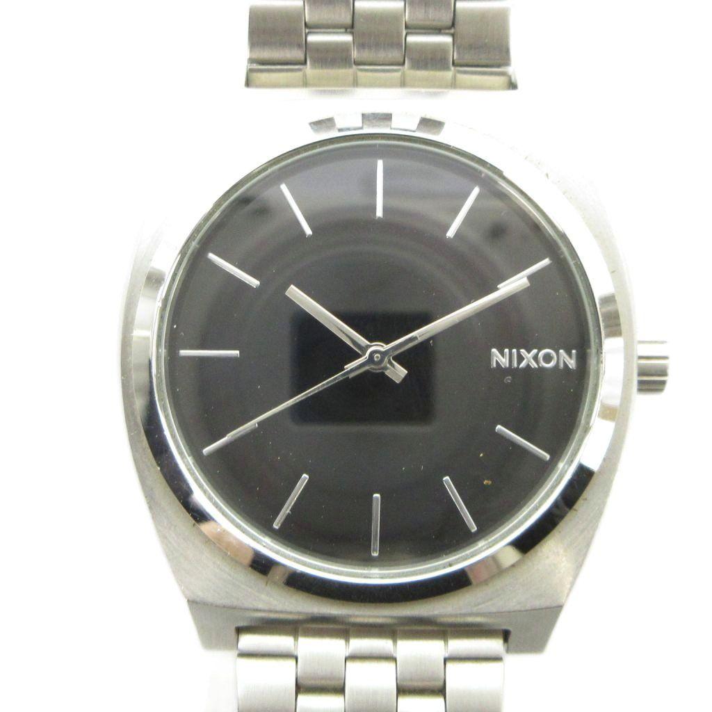 Used Nixon NIXON TIME TELLER watch quartz black dial silver GY18 /MQ