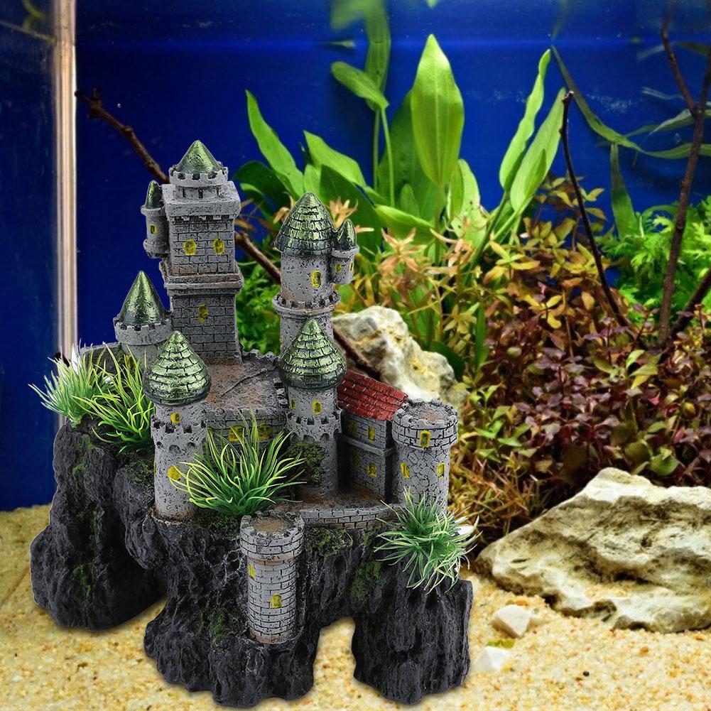 Simulation Resin Hide Castle Fish Tank Aquarium Ornaments Decor