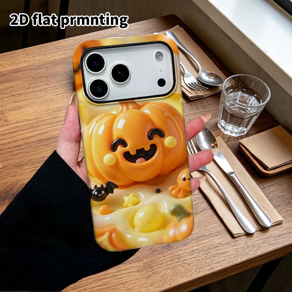 Phone Case: 2D Flat Design Suitable for iPhone 18 17 16 15 14 13 Pro Protective Case, Halloween Pumpkin, Christmas, Perfect Holiday Gift