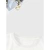 European Size Women'S  Heart Print T-Shirt - Blue Floral Design, Casual Round Neck Short Sleeve Tee, Breathable & Machine Washable for Spring/Summer