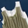 Knitted Thread Suspender Vest Women Hollow Lace Slim Tank Top Undershirt Simple Casual Solid Color Korean Fashion Spring Summer