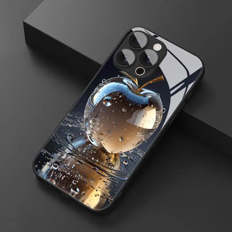 Foreign Trade Three-dimensional Crystal Tempered Glass Samsung S23plus Mobile Phone Case SamsungS24Ultra