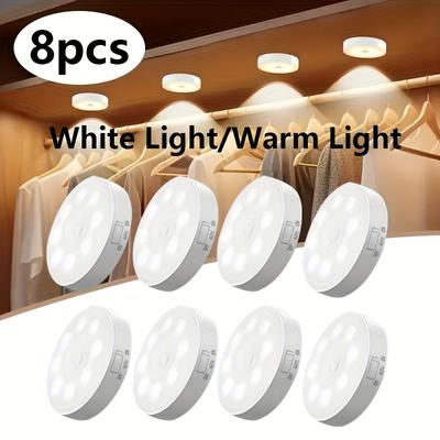 1~8 Stück Bewegungssensor LED Nachtlicht USB Wiederaufladbare Nachtlampe für Schrank Garderobe Lampe Treppenhaus Kabellose Schrankleuchte