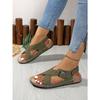 Damen Übergröße Neue Sommer Schnalle Peep Toe Flache Mode Europäisch Amerikanischer Stil Strand Kreuzriemen Sandalen