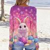 Women's Daily Casual Long Sleeved Easter Printed Round Neck Top