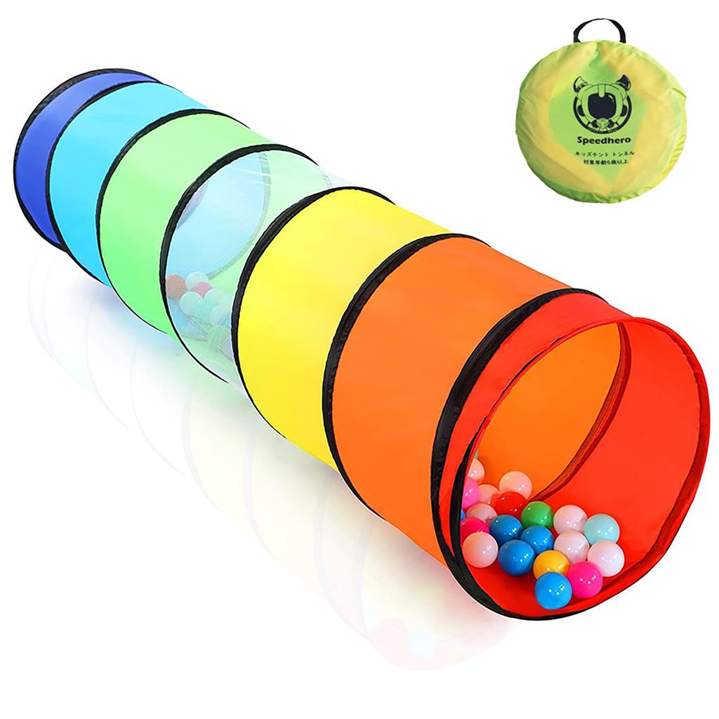 Kids' Tent with Tunnel, Foldable and Portable, Includes Storage Bag, One-Touch Assembly, Ball Pit Compatible, Indoor/Outdoor Use, Breathable Mesh, Sec