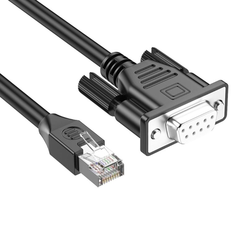 50cm to 300cm RJ45 to DB9 Serial Port Adapter Cord 8P8C Male to DB9 RS232 Male/Female Interfaces Extension Wire Line