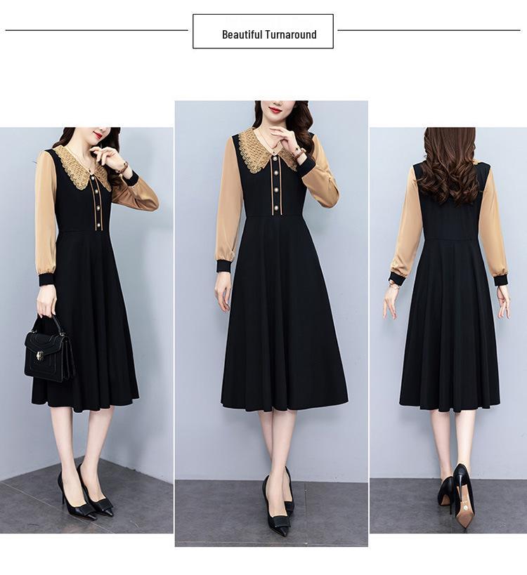 Trendy Slim-Fit Mid-Length Plus-Size Long-Sleeved Dress for Women
