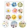 Crochet Yarn Flower Window Cling Waterproof PVC Double-Sided Knitting Flower Static Glass Sticker Spring Summer Decoration Decal