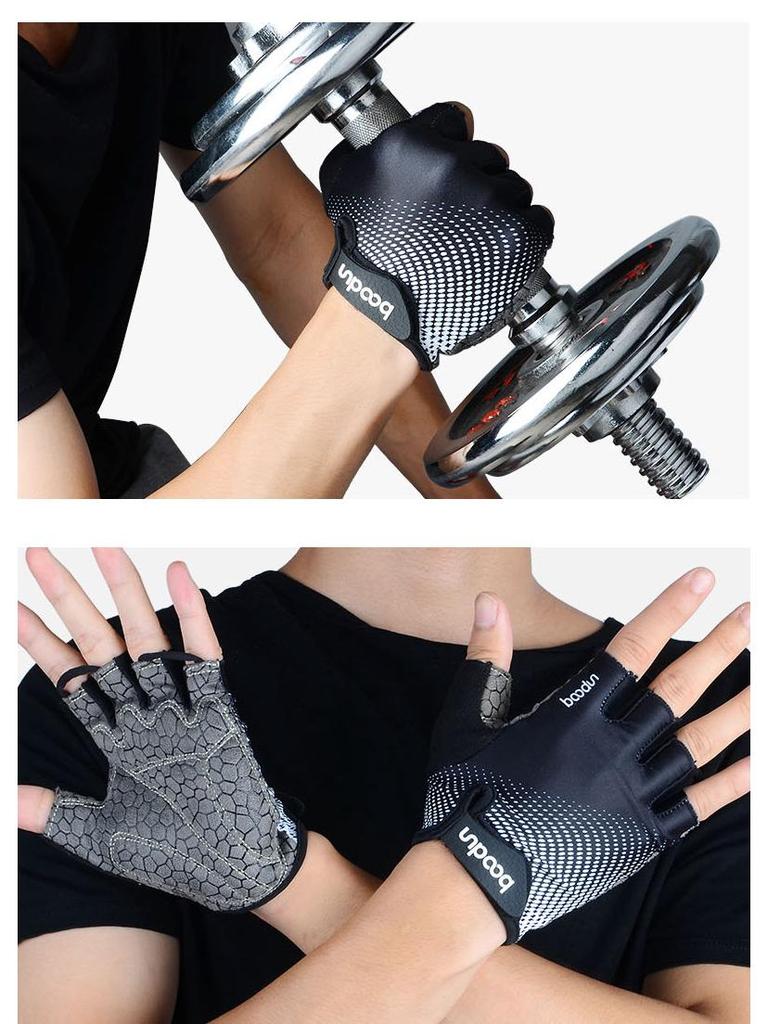 Boden Halkfria Silikon Fitnesshandskar - Halvfinger, Anti-Hårdhud för Utomhusträning