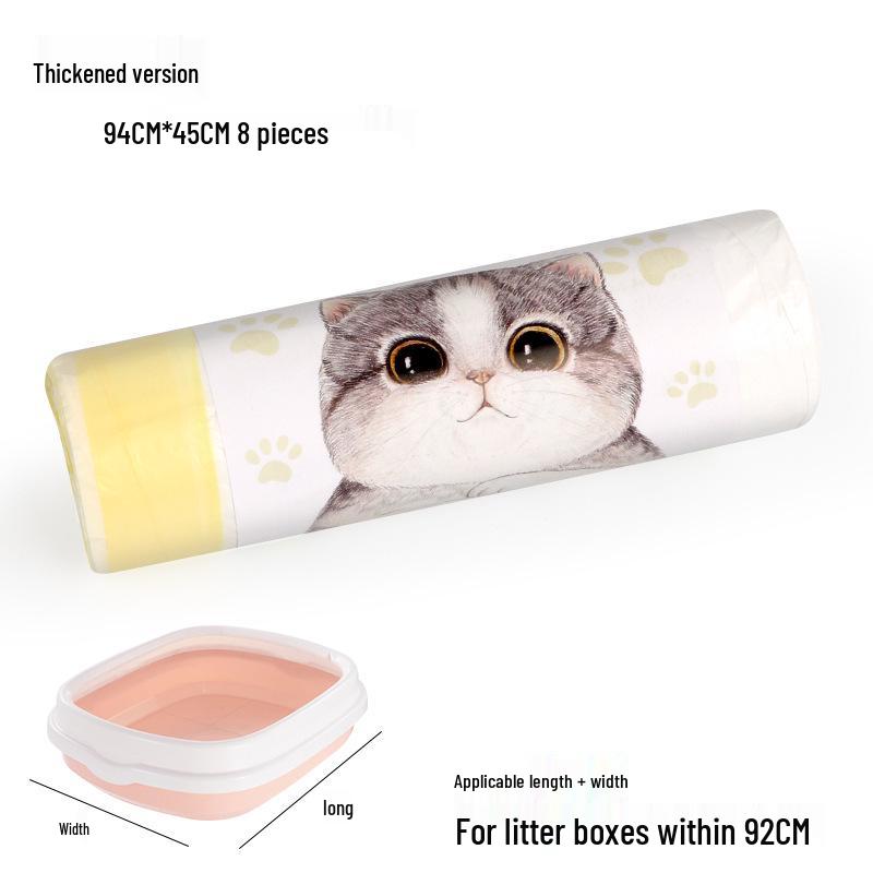 Self-Closing Drawstring Cat Litter Cleaning Bags - Thickened Plastic for Pet Litter Box