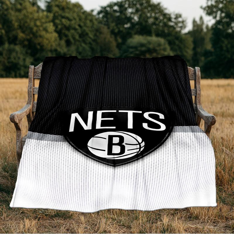 Brook-lyn Nets Art Blanket Flannel Throw for Sofa, Indoor, Camping, Living Room, Office, Chair, And Bed Soft Birthday Gift