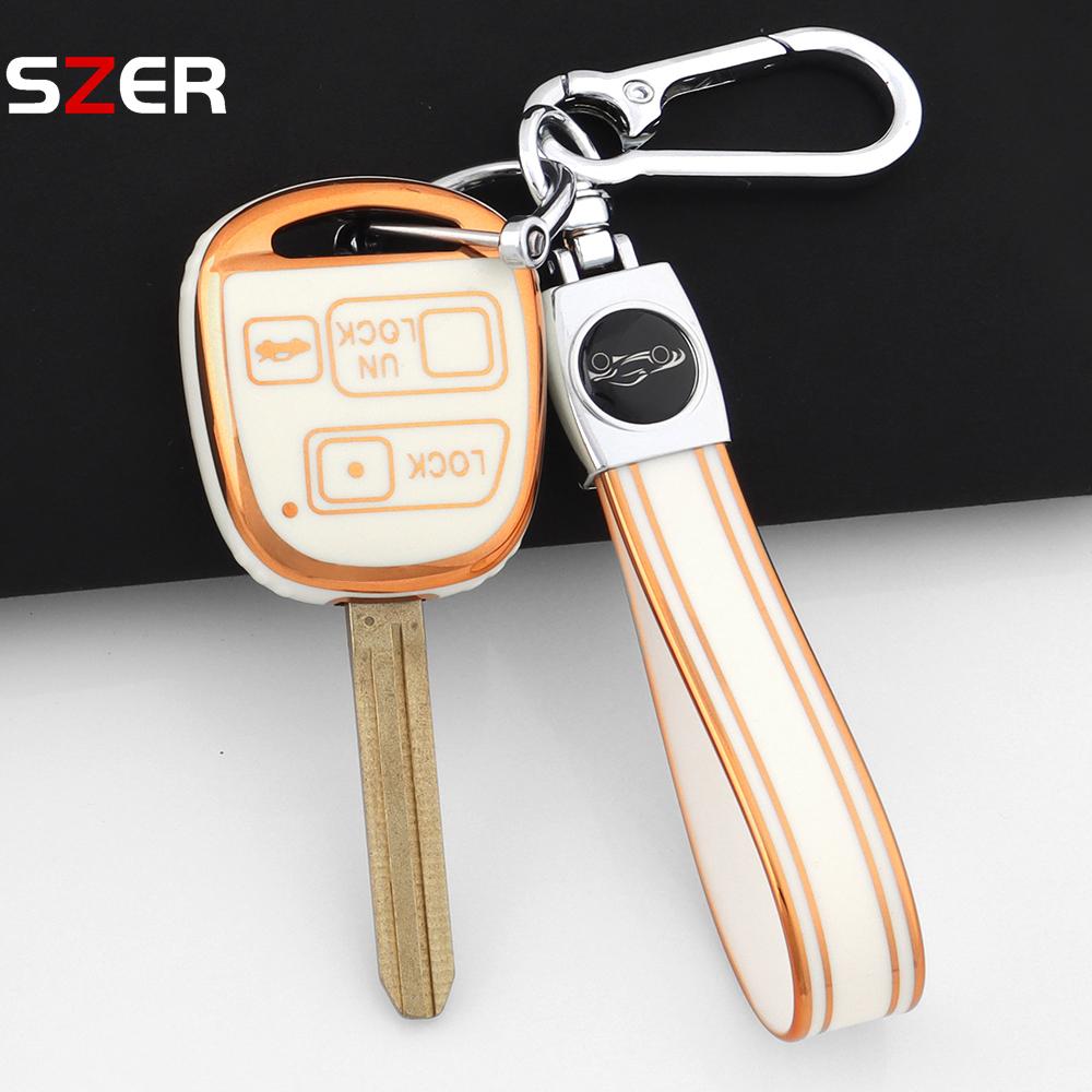 New For Toyota Fj Cruiser Land Yaris Echo For Lexus Es Gs Ls Is Rx Sc Lx Rx400H Keychain Tpu Car Key Case Protect Cover