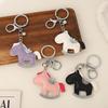 Damen Leder Tierkreiszeichen Pferd Schlüsselanhänger Tasche Anhänger Ornament Cartoon Pony Schaukelpferd Schlüsselanhänger Neujahrs Segensgeschenk
