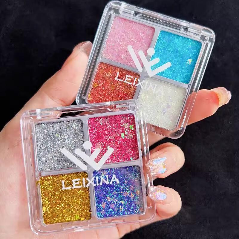Dikalu Four-Color Glitter Eyeshadow Palette