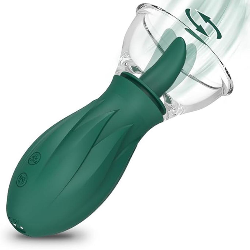 Clitoral Vibrator & Tongue Vibrator for Women Female G-Spot Stimulator Sex Toy 3 Suction 10 Nipple Licking Modes Adult Toys
