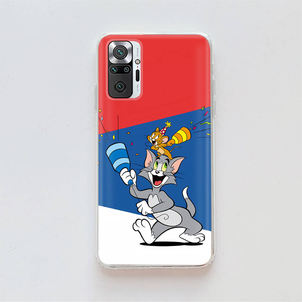 Transparent Case for Samsung A04 A14 A23 A34 A54 M23 M33 M52 M53 Realme Narzo 50 50I 50a Prime C35 C55 C30S 10 9 Pro T-92 Tom Jerry Cat