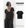 Za2025 Summer New Women Clothes Casual Simplicity Wind Lightweight V-neck Short Sleeve T-shirt Top 06216938 306