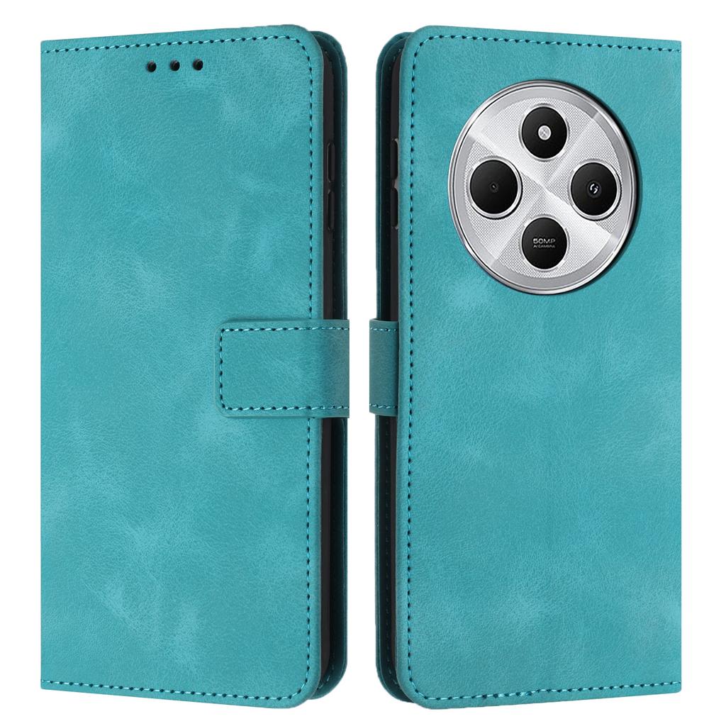 For Xiaomi Poco C75 4G/Redmi 14R 5G/14C 4G Leather Case Solid Color Wallet Protective Phone Cover