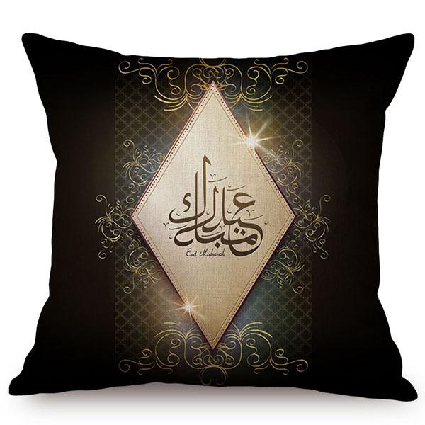 Eid Mubarak Cushion Cover Islamic Muslim Kaaba Mecca Moon Pattern Decoration Ramadan Kareem Sofa Throw Pillow Case Cojines