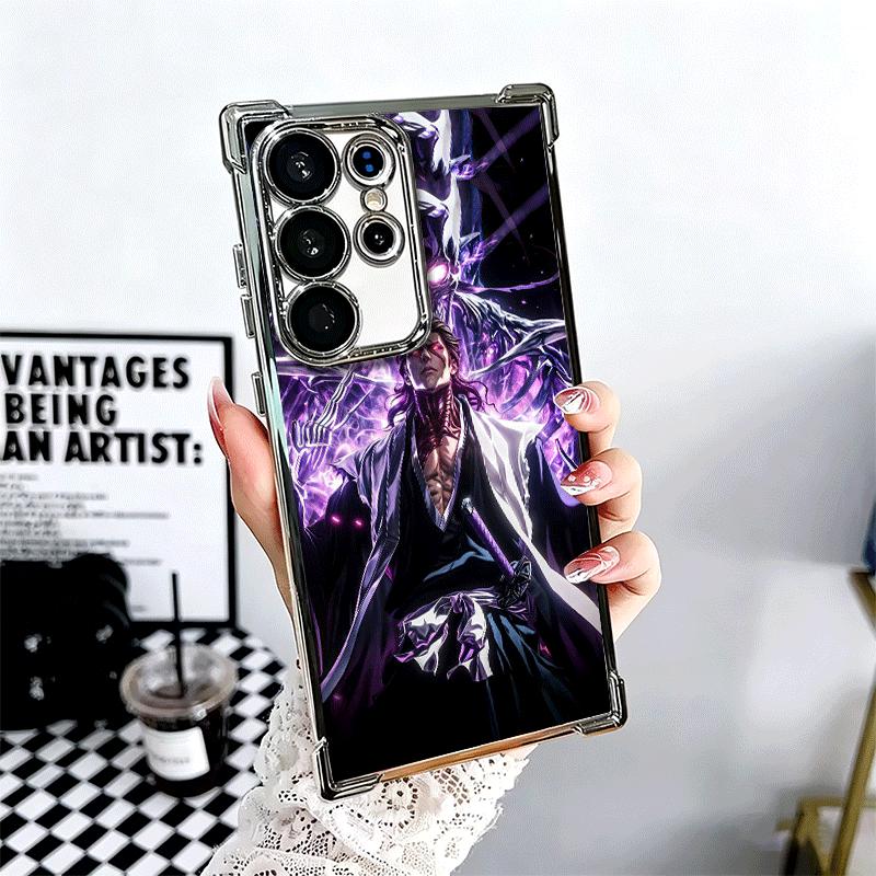 Bleach Aizen Sousuke Plating Phone Case For Samsung Galaxy S24 S25 FE S26 Edge S23 Ultra S22 S21 Plus S20 Anti-Fall Airabag Cove
