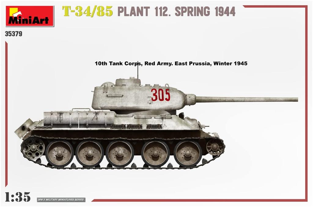 Miniart Scale Factory Spring 1944 Plastic Model Kit MA35379 1/35 T-34-85 No. 112,