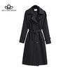 Windbreaker Women's Mid-length Autumn New Korean-style Tight Waist Classic Fashion Coat Trendy Double-breasted Coat