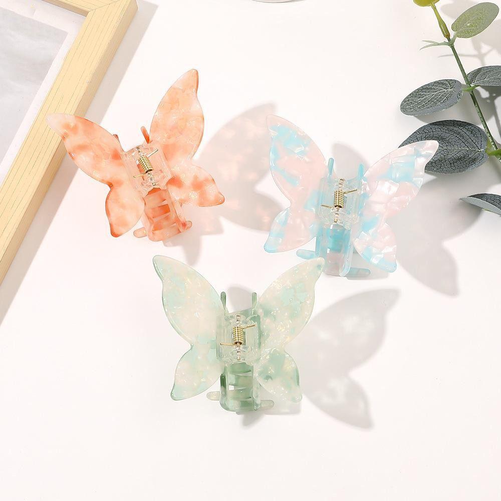 Korean Style Acetate Butterfly Hair Claw PVC Sweet Shark Clip Luxury Retro Hair Crab Clip Lady