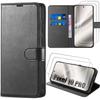 Protective Case - E.F.Connection - for Google Pixel 10 Pro - Anti-Scratch Shockproof Synthetic Leather Black - 2 Glass Protectors