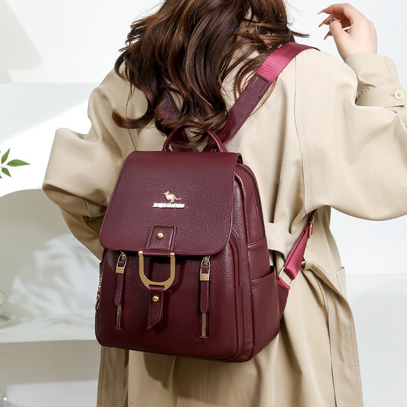 Schultasche1011 neuer weicher Lederrucksack Damen große Kapazität Mode vielseitig Pendler Reise Rucksack Großhandel