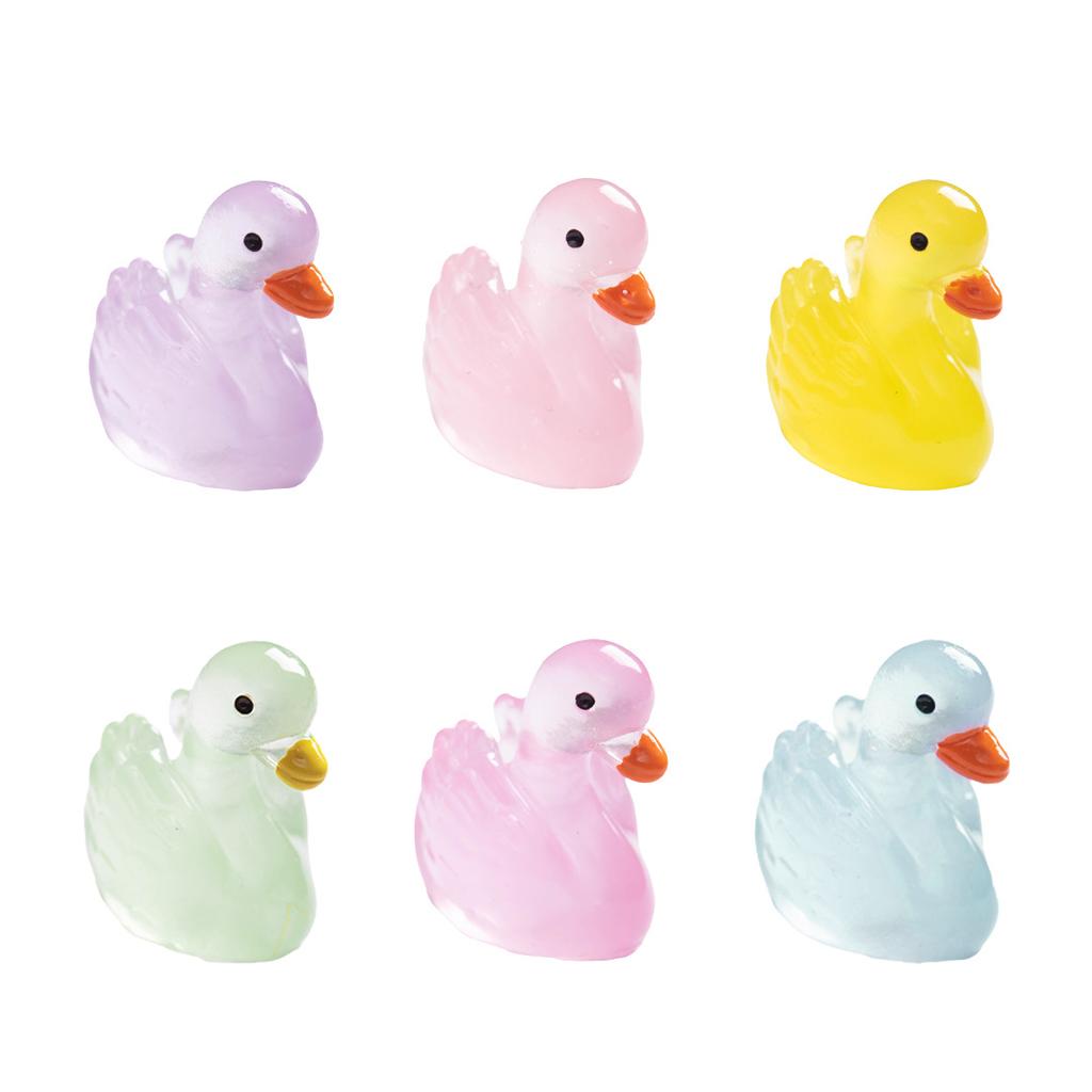 Micro Landscape Cartoon Cute Glow-in-the-dark Color Swan Animal Resin Decoration Diy Decorative Accessories Desktop Decoration