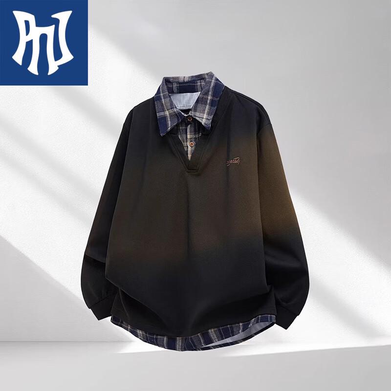 PNJ Men s Casual Fake Two-Piece Sweatshirt L