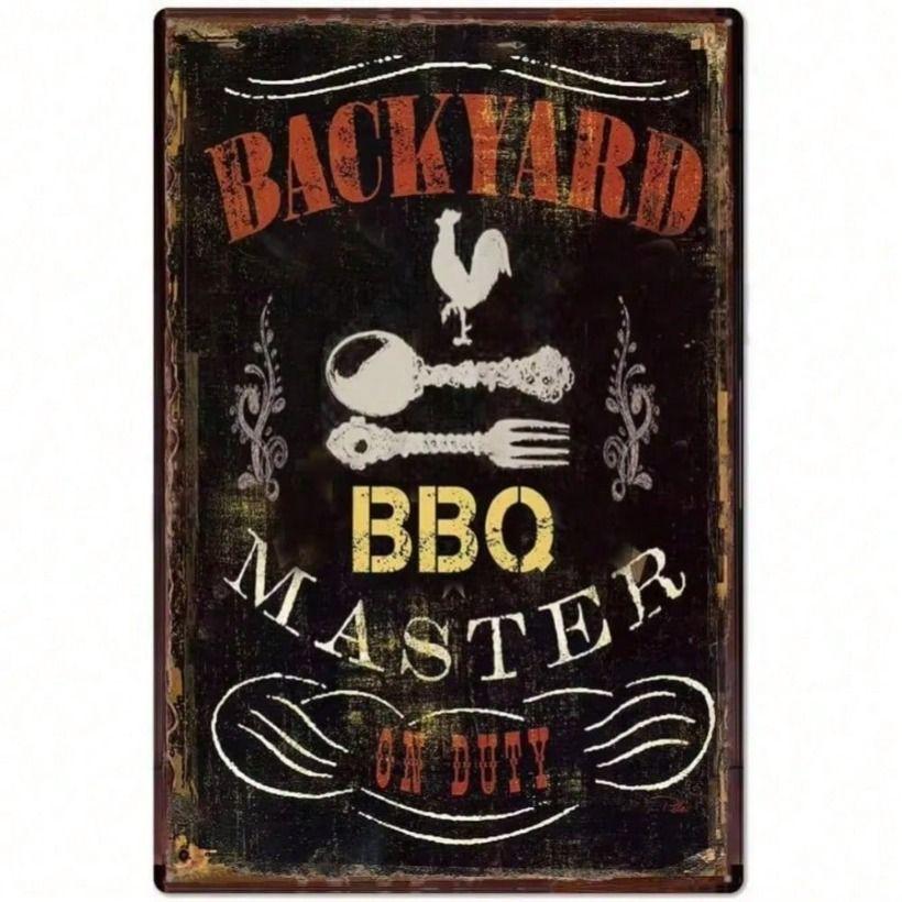 

Vintage Barbecue Metal Poster, Grill Lovers Gift Wall Decor