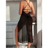 Sexy Temptation Pure Desire Mesh Suspender Slit Long Skirt Set