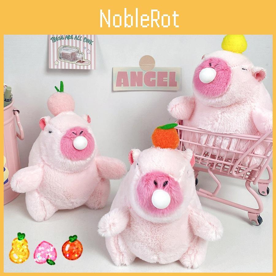 Adorable Bubble-blowing Capybara Plush Toy Short Plush Stuffed Animal Keychain