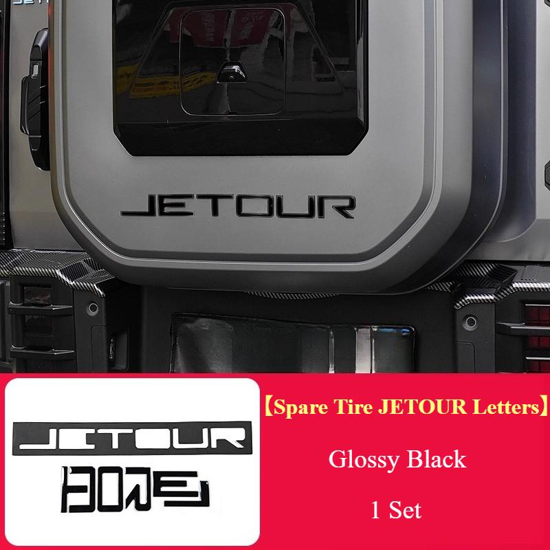 For Jetour T2 Tailgate Letter Badge JETOUR Logo Decal ABS Material With Installation Locator Car Exterior Trim Sticker