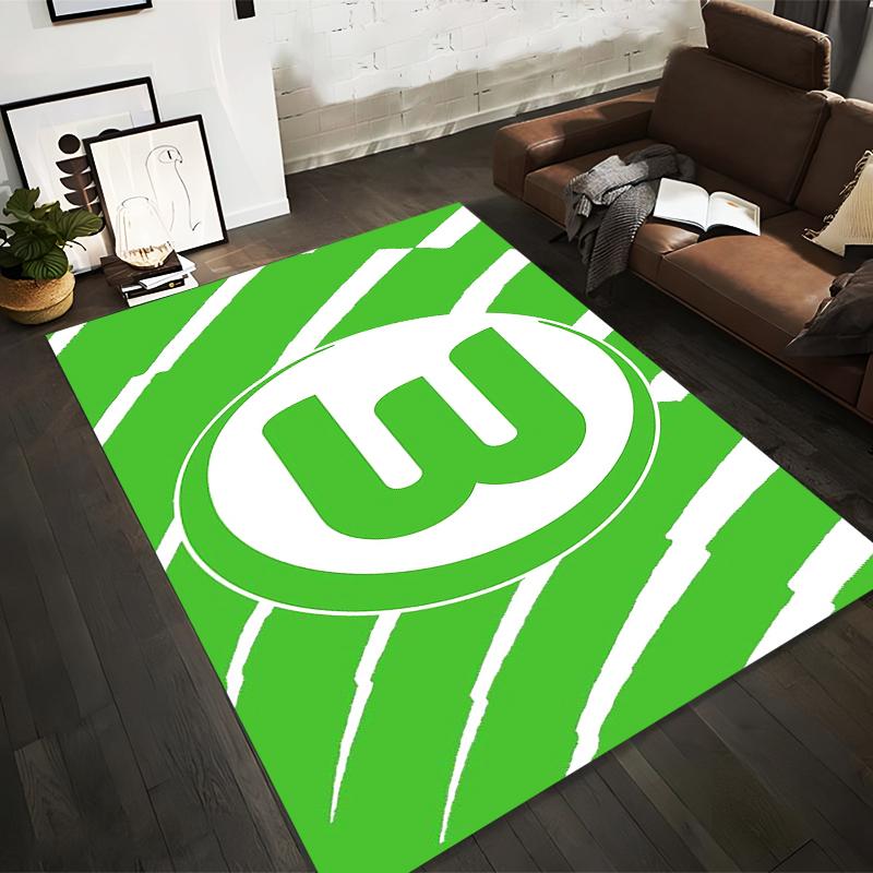 Grünes Logo Design Rutschfester Teppich Geeignet für Wohnzimmer- und Schlafzimmer-Sofas.