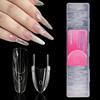 120Pcs Rocket Sandwich Dual Nail Forms Clear Dual Layer Full Cover Top & Bottom Forms Nail Art Extension Manicure Tools For Diy
