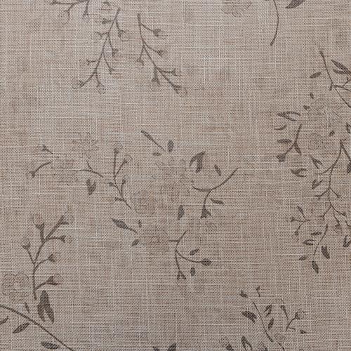 1 Stück NAPEARL Leinenstruktur Kleine Blume Halbtransparent Vorhang Beige Rankenblume Bodenlange Vorhänge für Schlafzimmer Wohnzimmer Heimdekoration