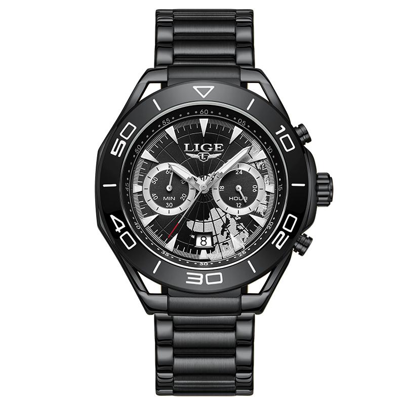 LIGE New Luxury Mens Watch Casual Fashion Quartz Wristwatches Sports 50M Waterproof Luminous Calendar Watches Men Gifts Reloj