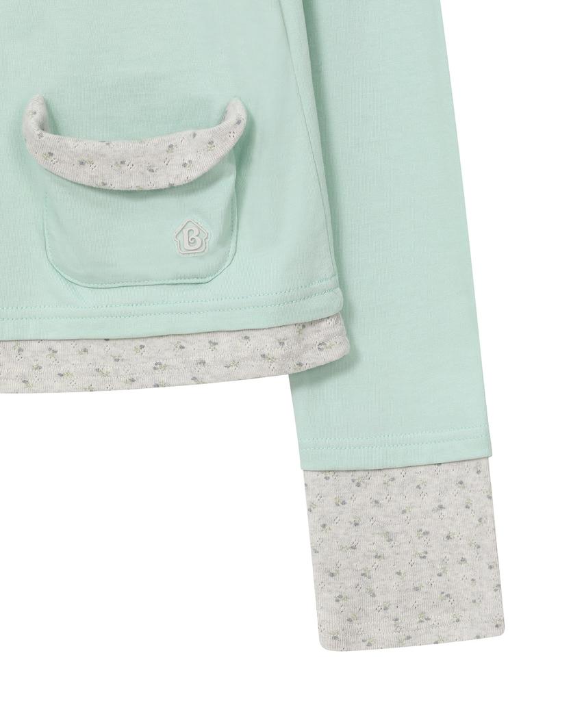 BAUF Flower Layered Pocket Long Sleeve [Mint]