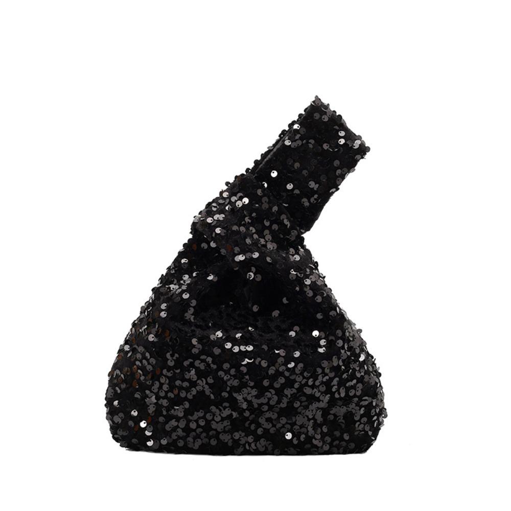 

Giltter Knot Handbag Paillette Portable Storage Bag Portable Sequin Evening Bag Travel чёрный