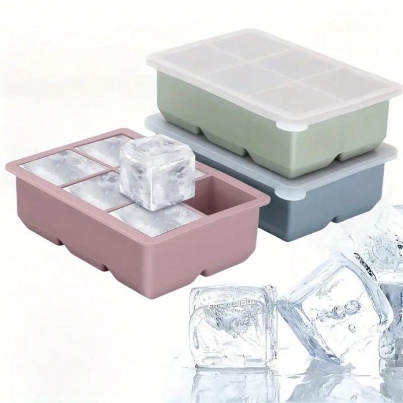 Large Silicone Tray, Flexible Square Ice Mold, Stackable Design