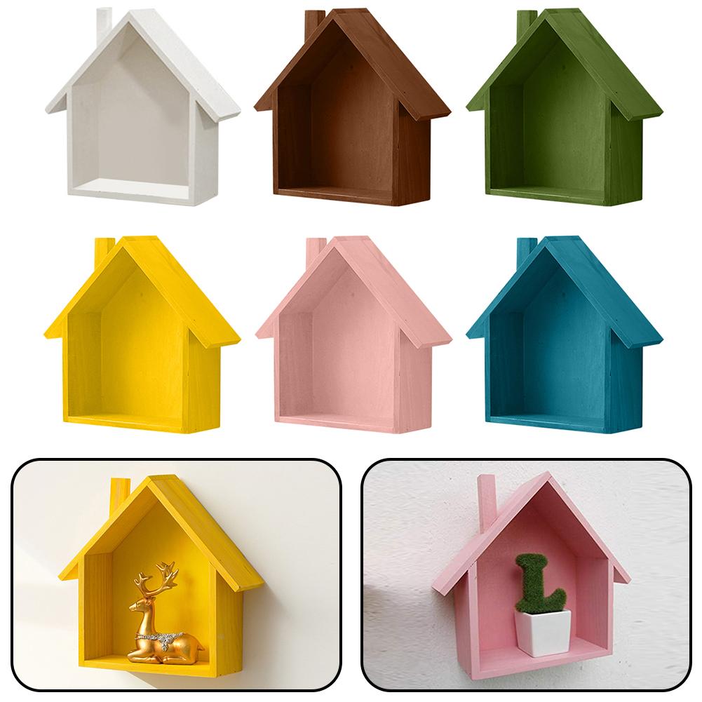 Nostalgic Wall Shelf Retro Wall Decoration Wooden House Shelf