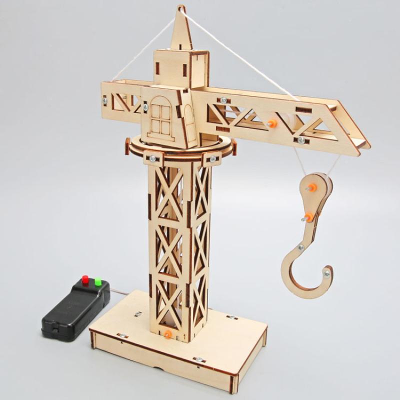 Science And Technology Small Production Tower Crane Remote Control Lifting DIY Manual Stem Education Science Experiment Teaching Materials