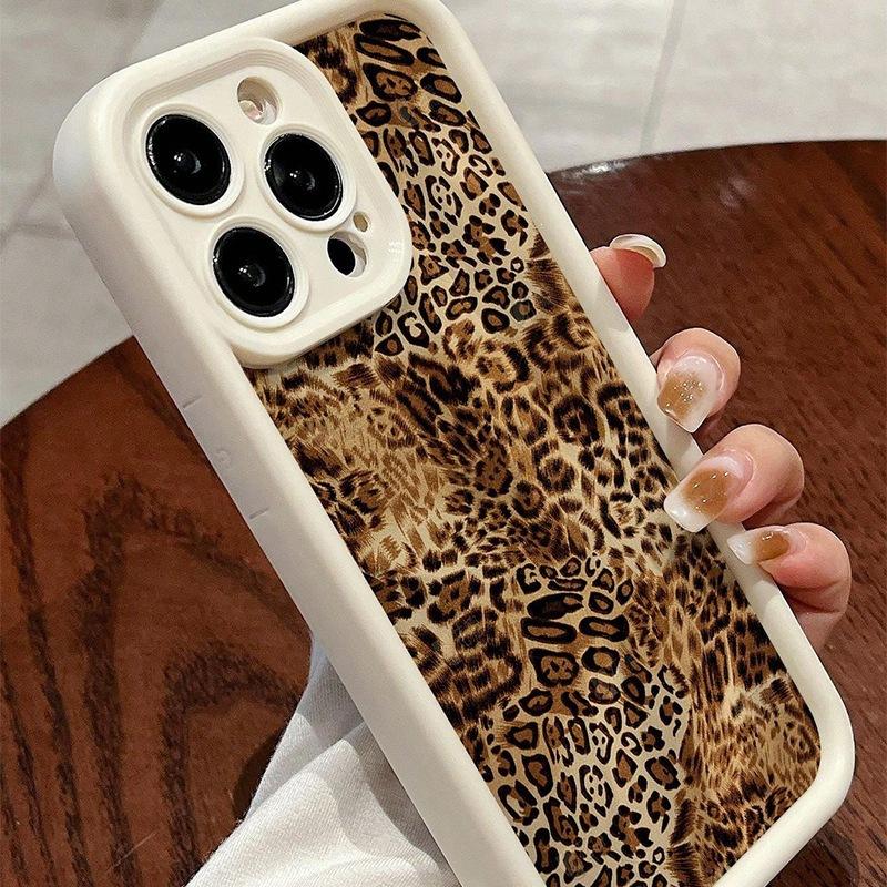Leopard Print Tiger Print for iPhone15Pro Mobile Phone Case Apple 14 All-inclusive Edge 11/12/13 Anti-drop 16 Soft Glue